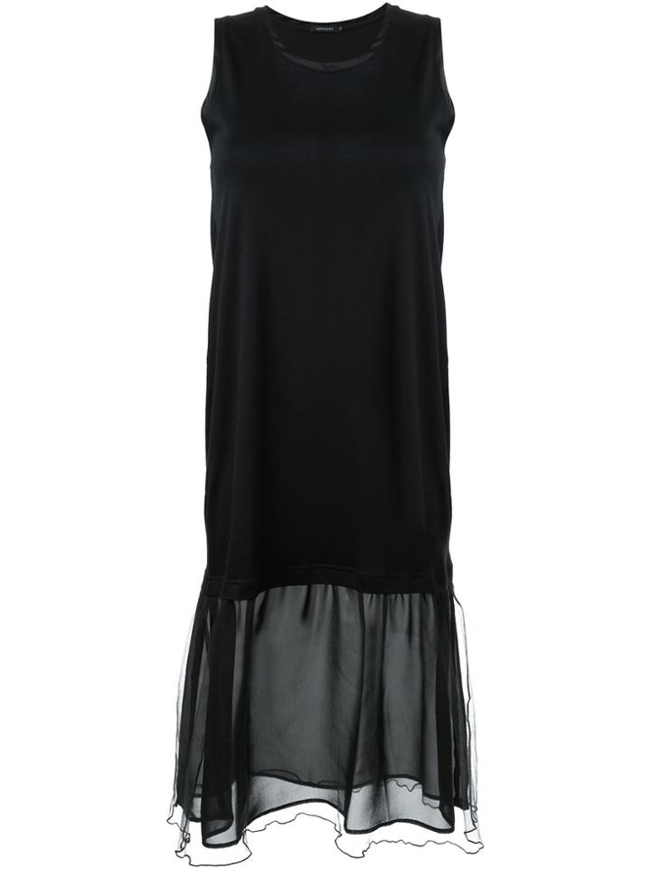 Loveless Flounce Hem Dress - Black