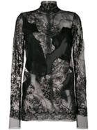 Ermanno Scervino Sheer Long-sleeve Top - Black
