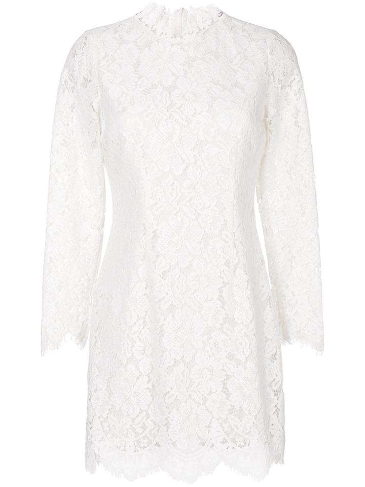 Ganni Scalloped Lace Dress - White