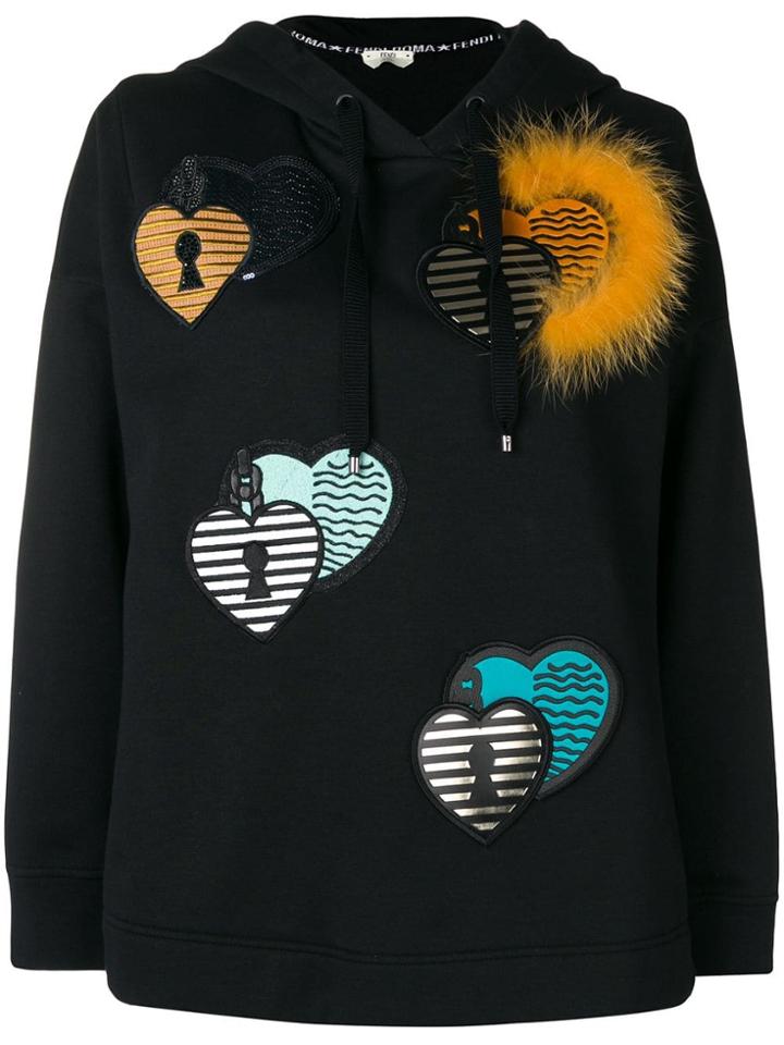 Fendi Embellished Hoodie - Black
