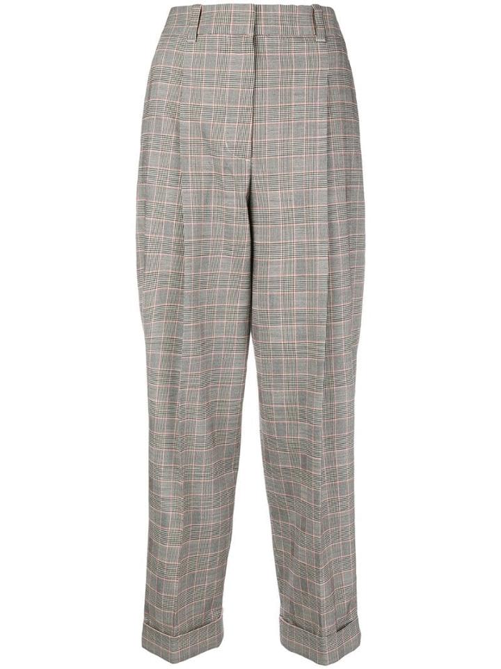3.1 Phillip Lim Checked High-waist Trousers - Black
