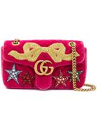 Gucci Gg Marmont Small Velvet Shoulder Bag - Pink