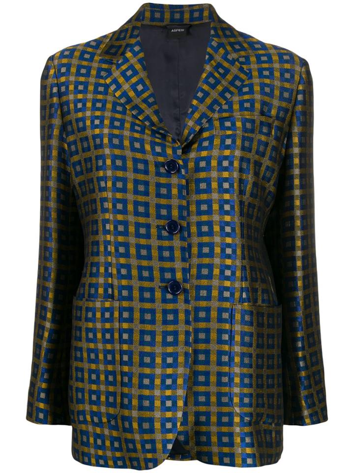 Aspesi Jacquard Grid Blazer - Yellow