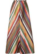 Rosie Assoulin Striped A-line Skirt, Women's, Size: 2, Silk/polyester