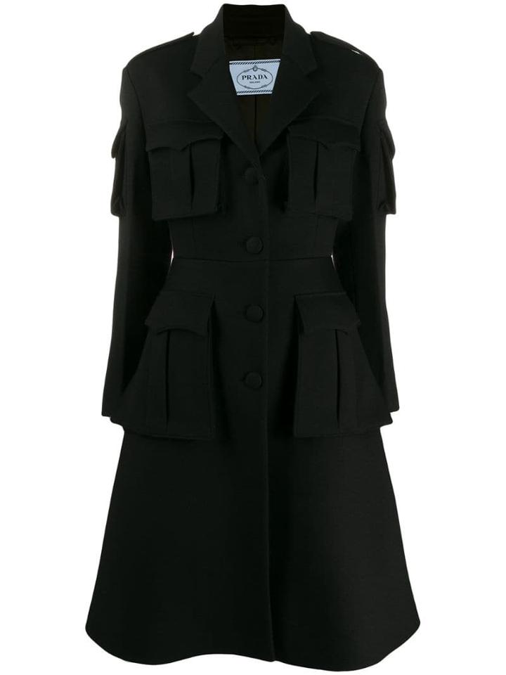 Prada Single-breasted Utility Coat - Black