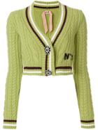 No21 Cropped Knitted Cardigan - Green