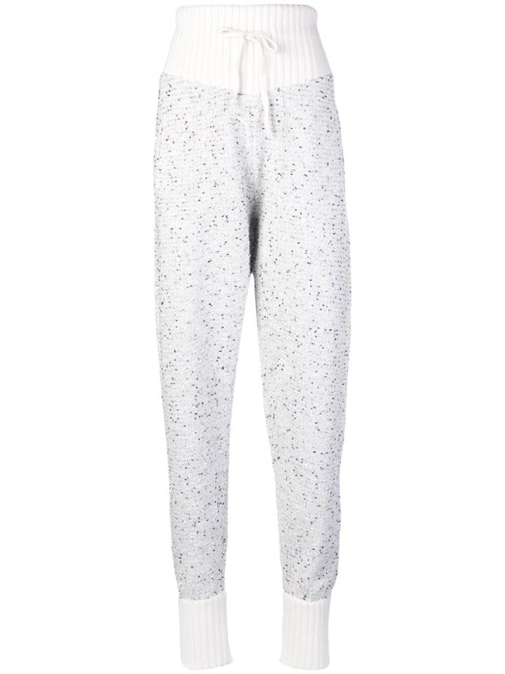 Alessandra Rich Knitted Track Pants - White