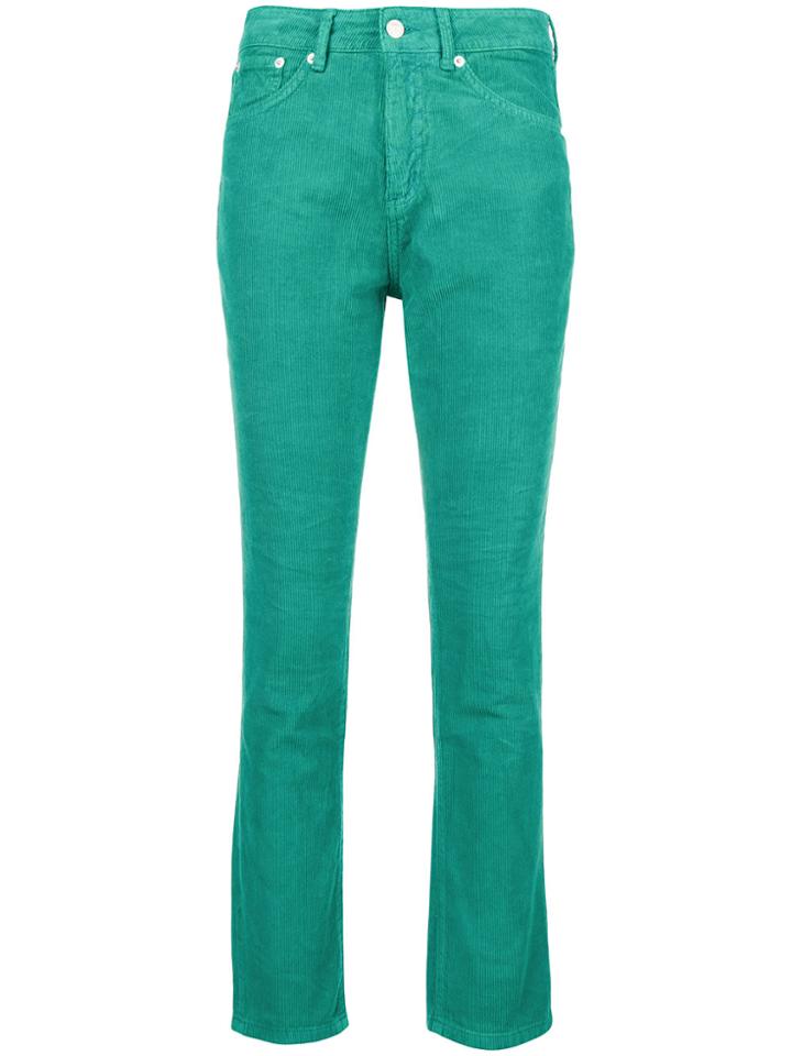 Officine Generale Slim-fit Corduroy Trousers - Green