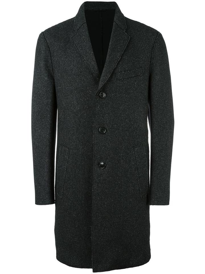 Michael Kors Single Breasted Coat, Men's, Size: Large, Black, Wool/nylon/cotton