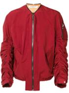 Mr. Completely 'shell' Bomber Jacket, Men's, Size: Large, Red, Silk/cotton/nylon/polyester