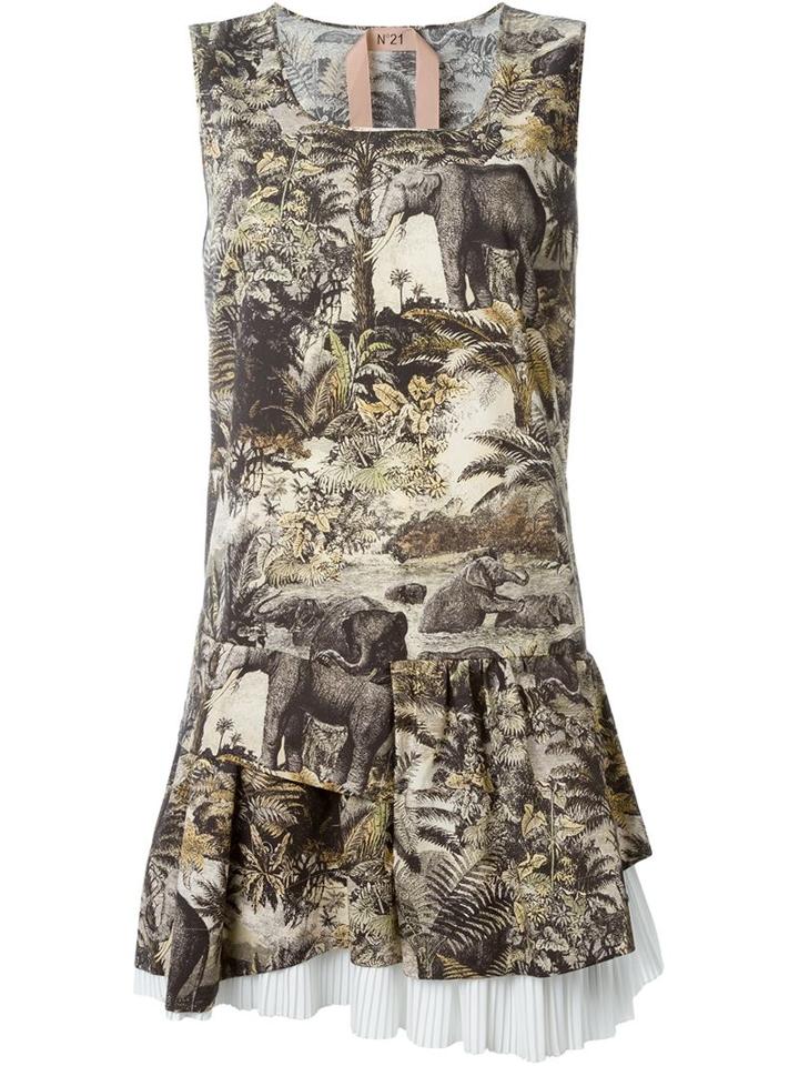 No21 Layered Jungle Print Dress