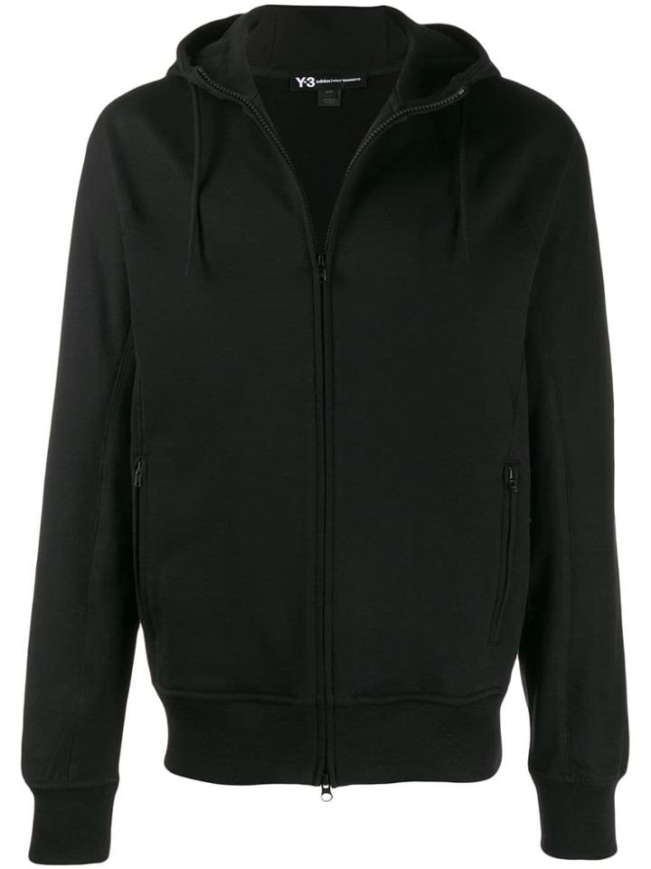 Y-3 Zipped Logo Hoodie - Black