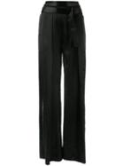 Ann Demeulemeester Flared Trousers, Women's, Size: 44, Black, Silk/cotton/rayon