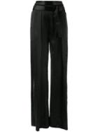 Ann Demeulemeester Flared Trousers, Women's, Size: 44, Black, Silk/cotton/rayon