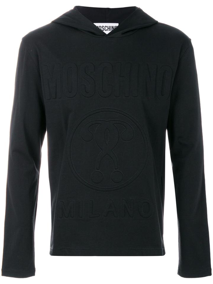 Moschino Embossed Double Question Mark Hoodie - Black