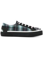 Lanvin Tartan Panel Sneakers - Blue