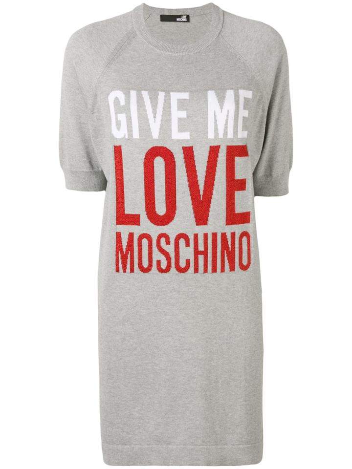 Love Moschino Give Me Love Dress - Grey