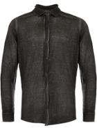 Avant Toi Distressed Detail Shirt - Black