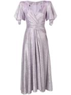 Talbot Runhof Wrap-style Long Dress - Purple