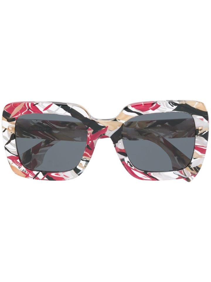 Burberry Eyewear Printed Square Frame Sunglasses - Black