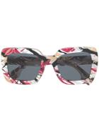 Burberry Eyewear Printed Square Frame Sunglasses - Black