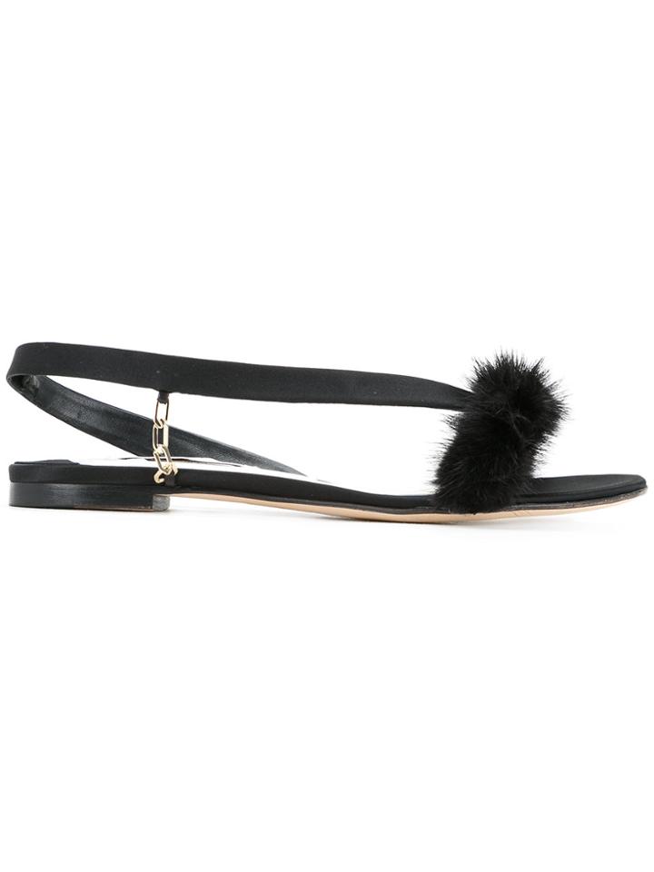 Olgana Open-front Sandals - Black