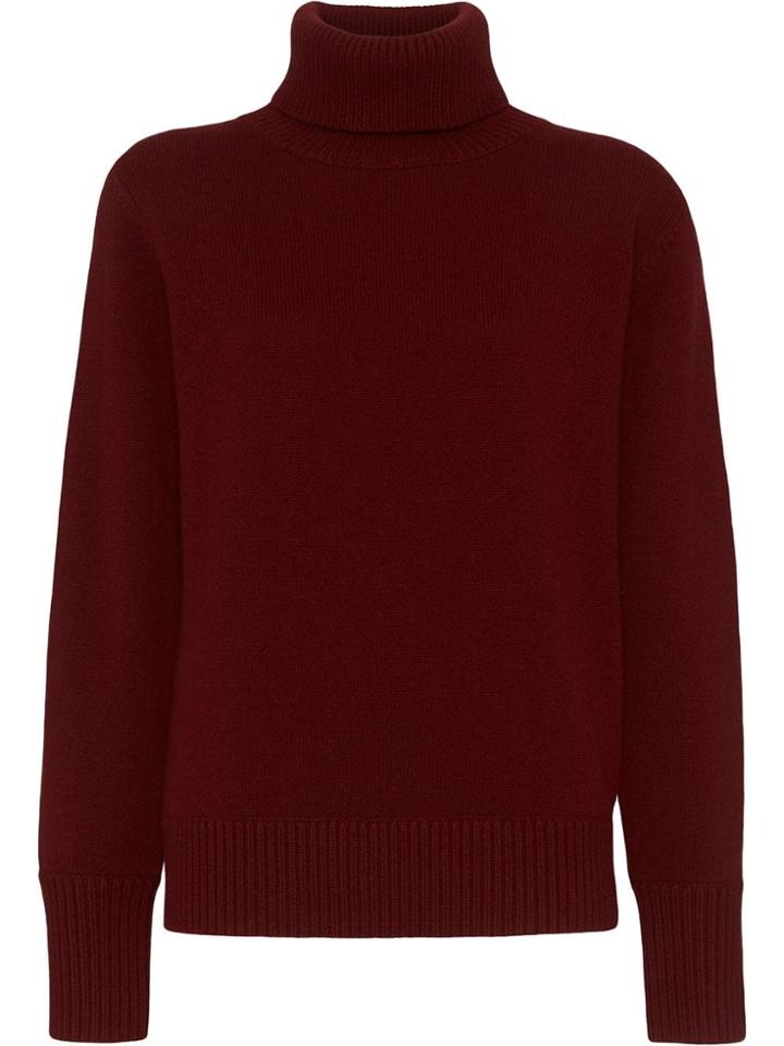 Burberry Archive Logo Appliqué Cashmere Roll-neck Sweater - Red