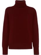 Burberry Archive Logo Appliqué Cashmere Roll-neck Sweater - Red