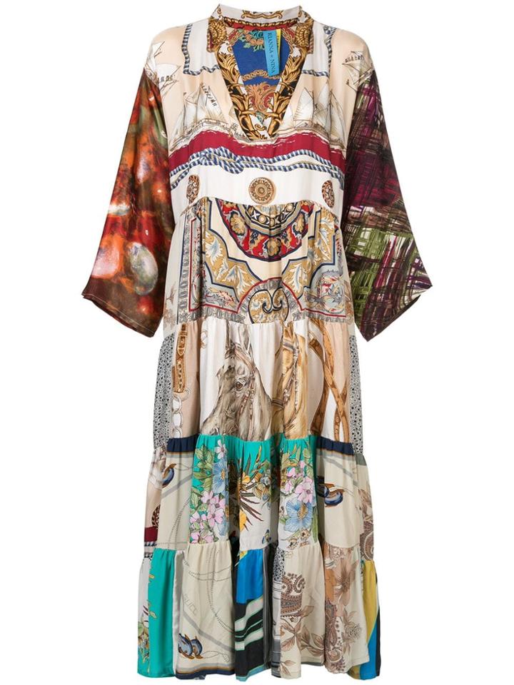 Rianna + Nina Printed V-neck Dress - Multicolour
