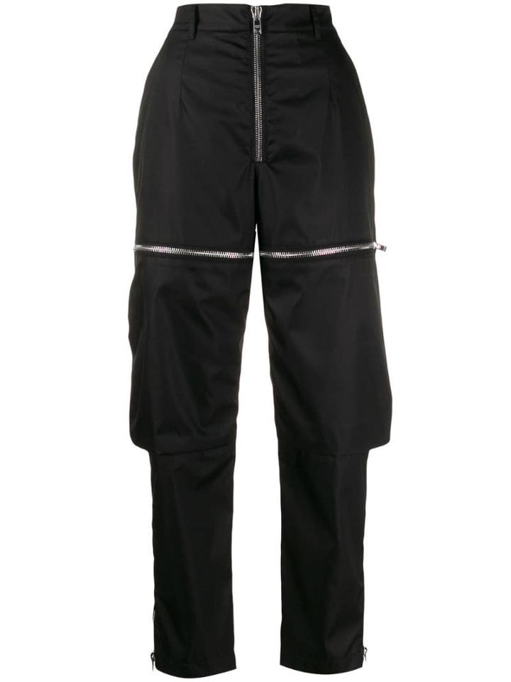 Prada Zipped Cargo Trousers - Black