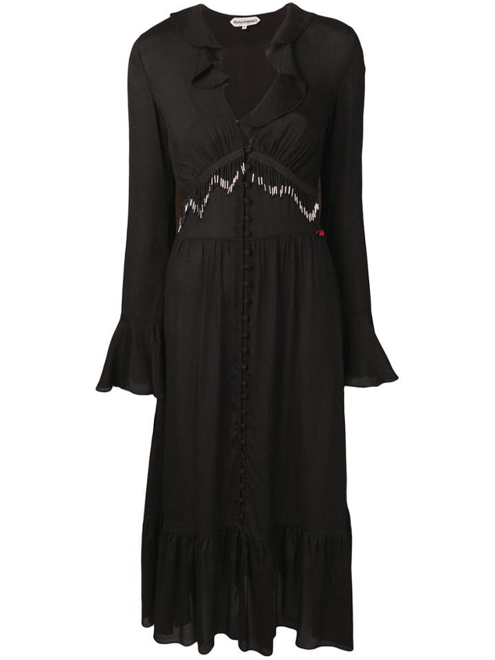 Giacobino Bead Fringe Dress - Black
