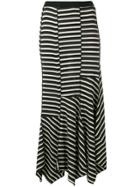 Sonia Rykiel Asymmetric Striped Skirt - Black