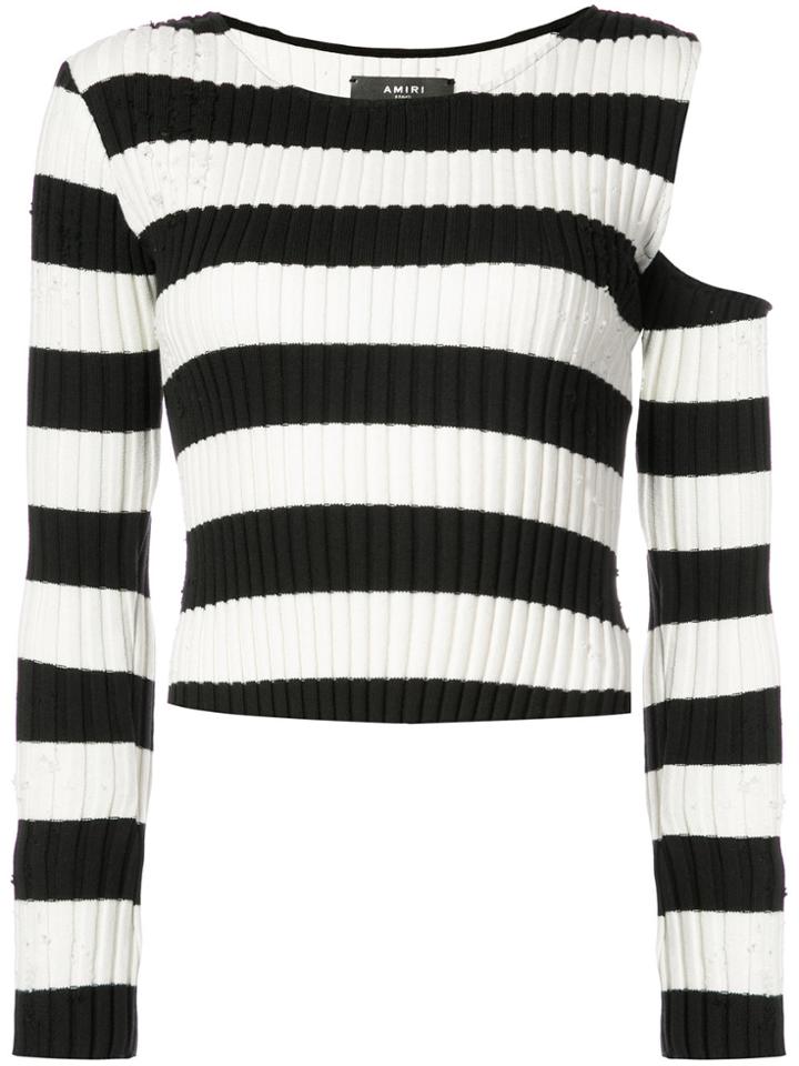 Amiri Striped Cut-detail Top - Black