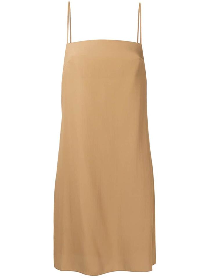 Rokh Flared Slip Dress - Brown