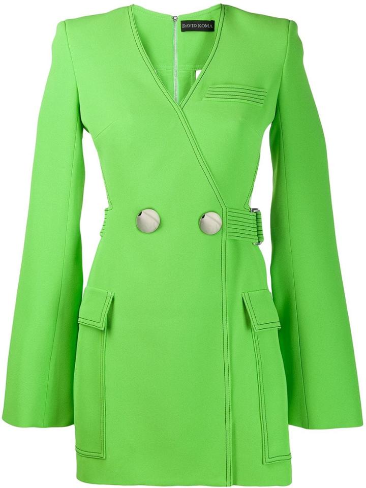 David Koma Cut-out Blazer Dress - Green