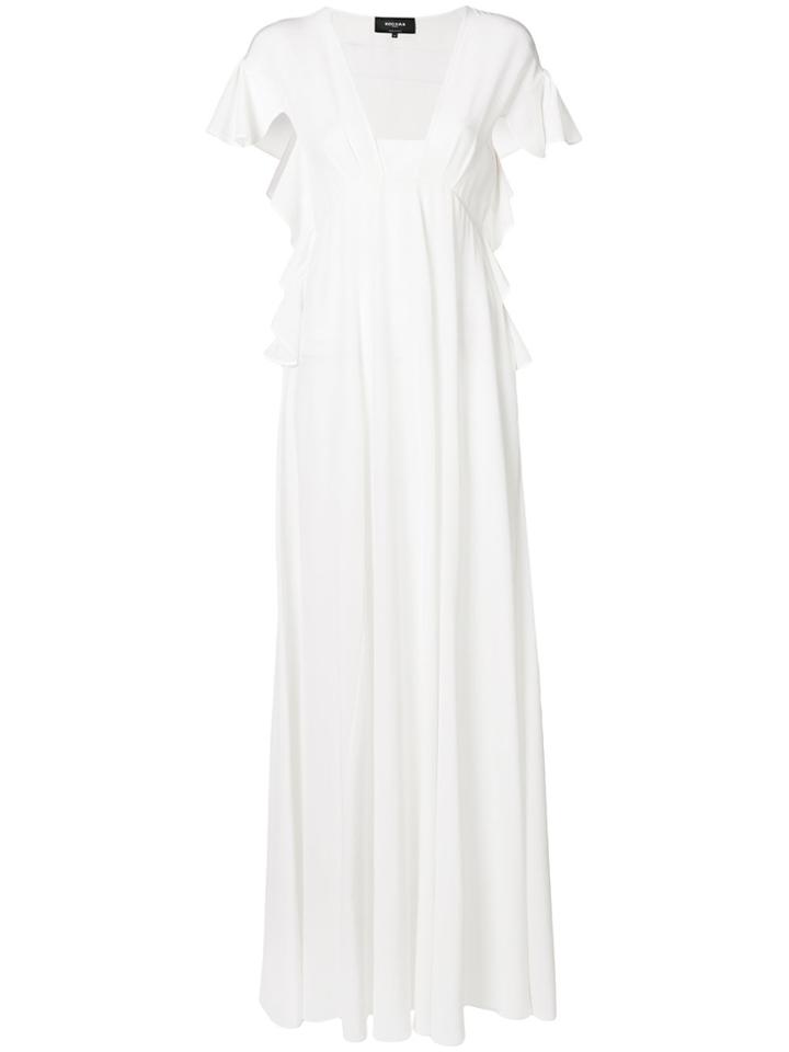 Rochas Short Sleeved Flared Dress - White
