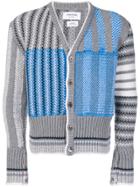 Thom Browne 4-bar Fun-mix Check Intarsia Cardigan - 998 Multi Seasonal
