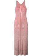 Proenza Schouler White Label Sleeveless Rib Knit Long Dress - Red