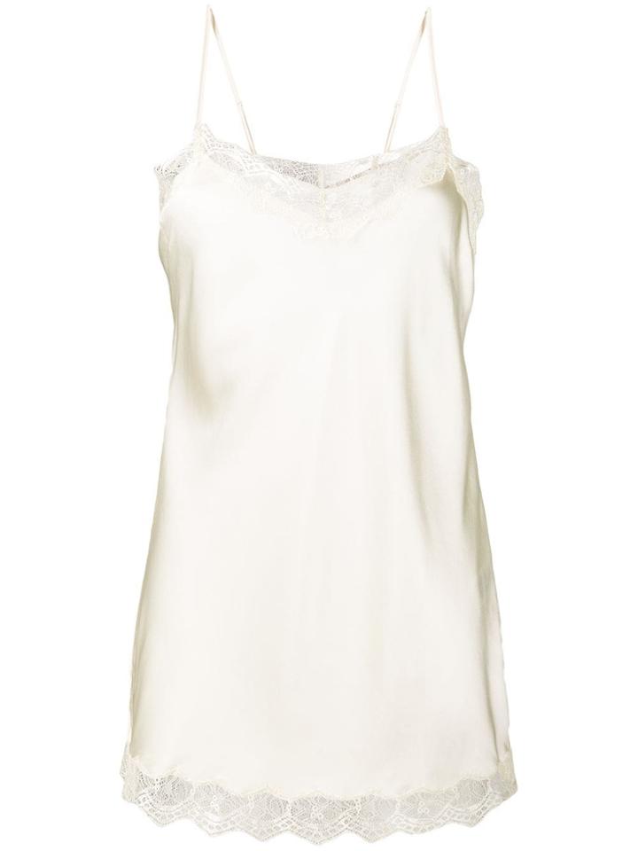 Max & Moi Scalloped Hem Silk Vest - Neutrals