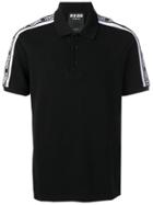 Versus Logo Stripe Polo Shirt - Black