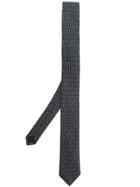 Saint Laurent Ysl Logo Jacquard Slim Tie - Black