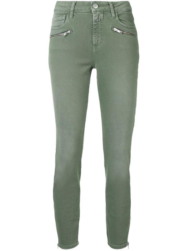 Closed Zip Pocket Skinny Jeans - Green