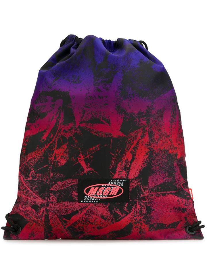Msgm Logo Patch Backpack - Purple
