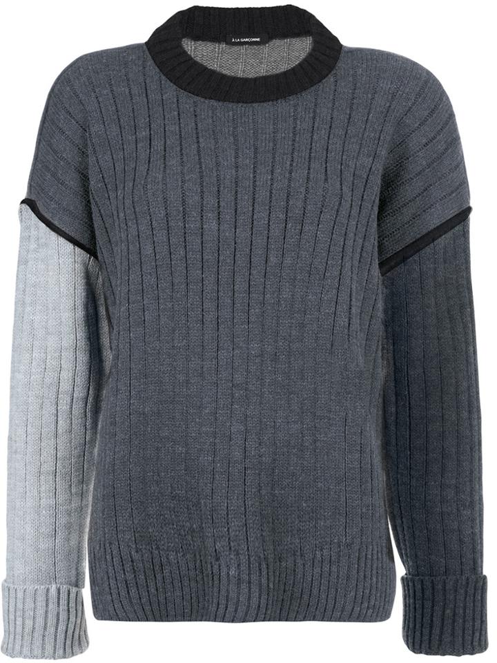 À La Garçonne Knit Blouse - Grey