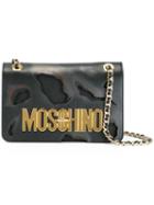 Moschino Burned Effect Shoulder Bag, Women's, Black