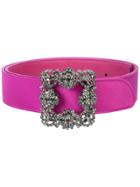Manolo Blahnik Crystal Embellished Belt - Pink & Purple