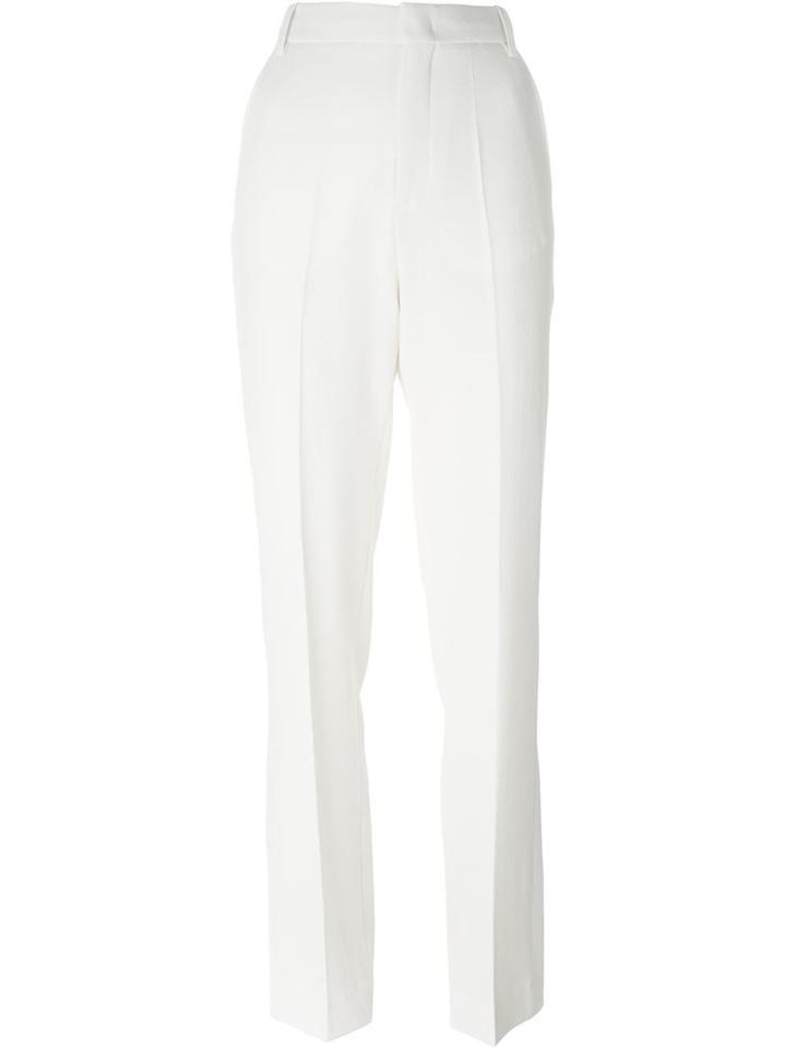 See By Chloé Straight Leg Trousers, Women's, Size: 38, White, Polyester/spandex/elastane/viscose