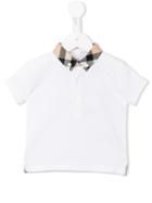 Burberry Kids - Checked Collar Polo Shirt - Kids - Cotton - 9 Mth, White