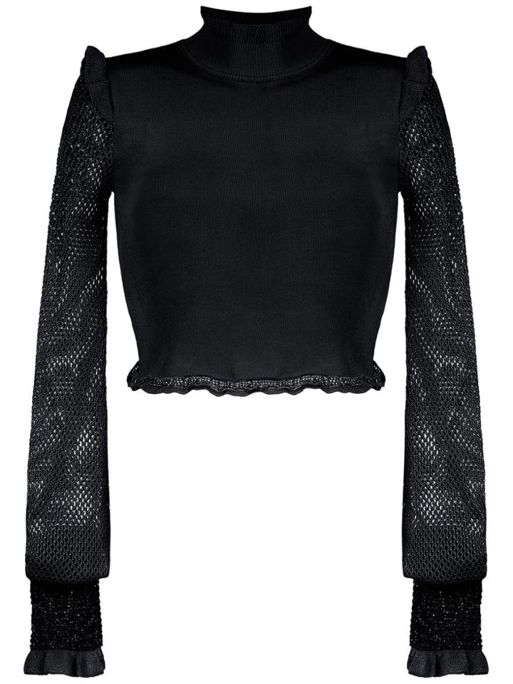 Andrea Bogosian Open Knit Blouse - Black