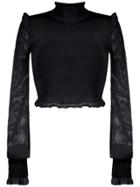 Andrea Bogosian Open Knit Blouse - Black